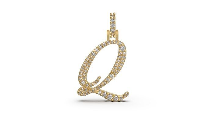 Initial Letters Pendant Q 3D print model
