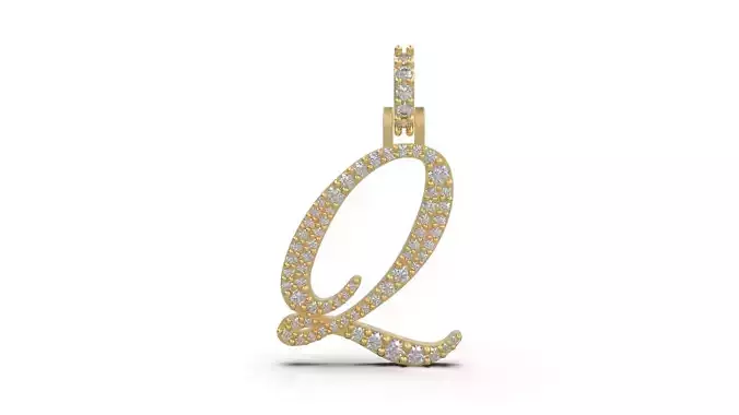 Initial Letters Pendant Q 3D print model