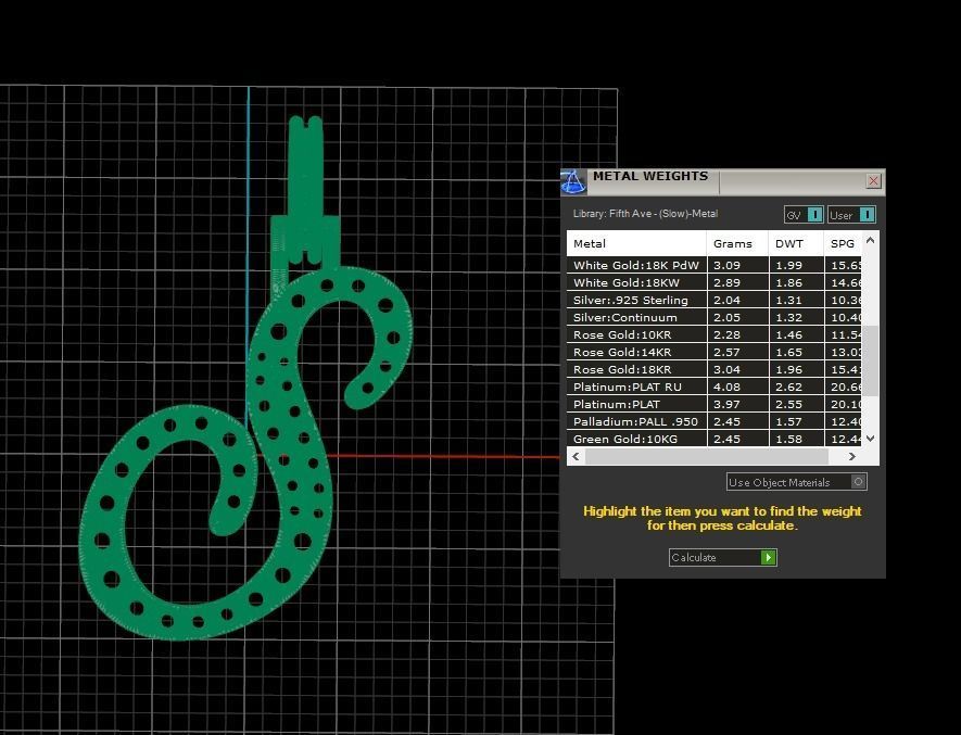 Initial Letters Pendant S 3D print model_8