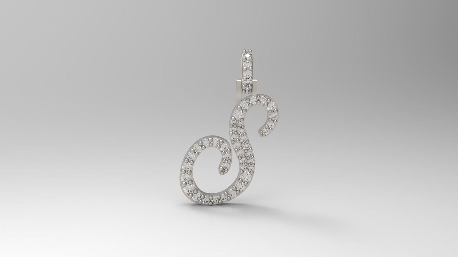 Initial Letters Pendant S 3D print model_2