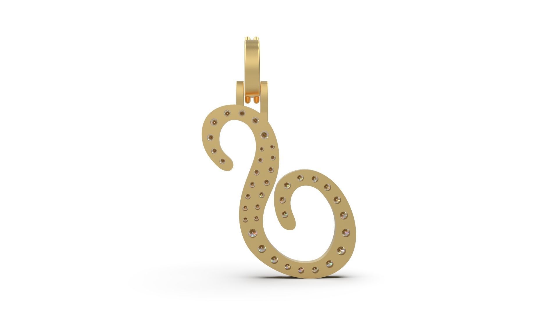 Initial Letters Pendant S 3D print model_6
