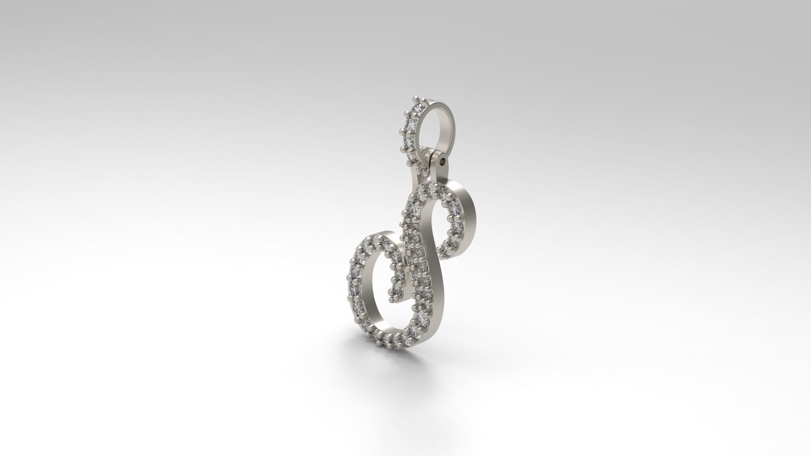 Initial Letters Pendant S 3D print model_1