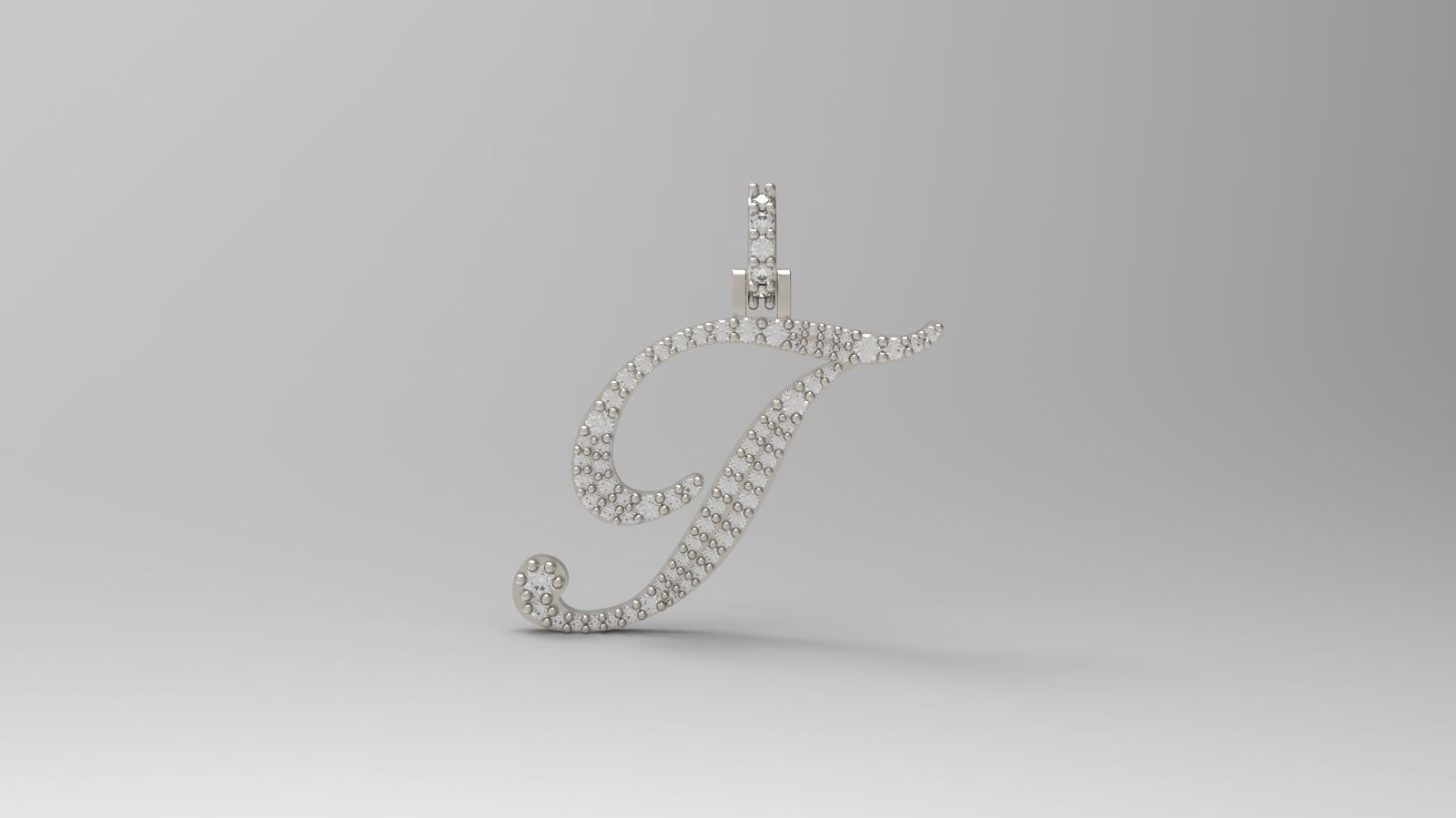 Initial Letters Pendant T 3D print model_2
