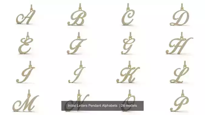 Initial Letters Pendant Alphabets  3D Model Collection