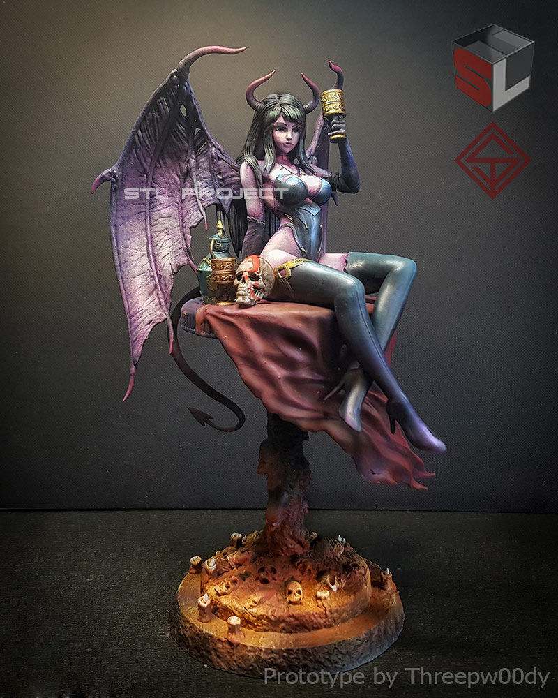 Succubus demon statue 3D print model_1