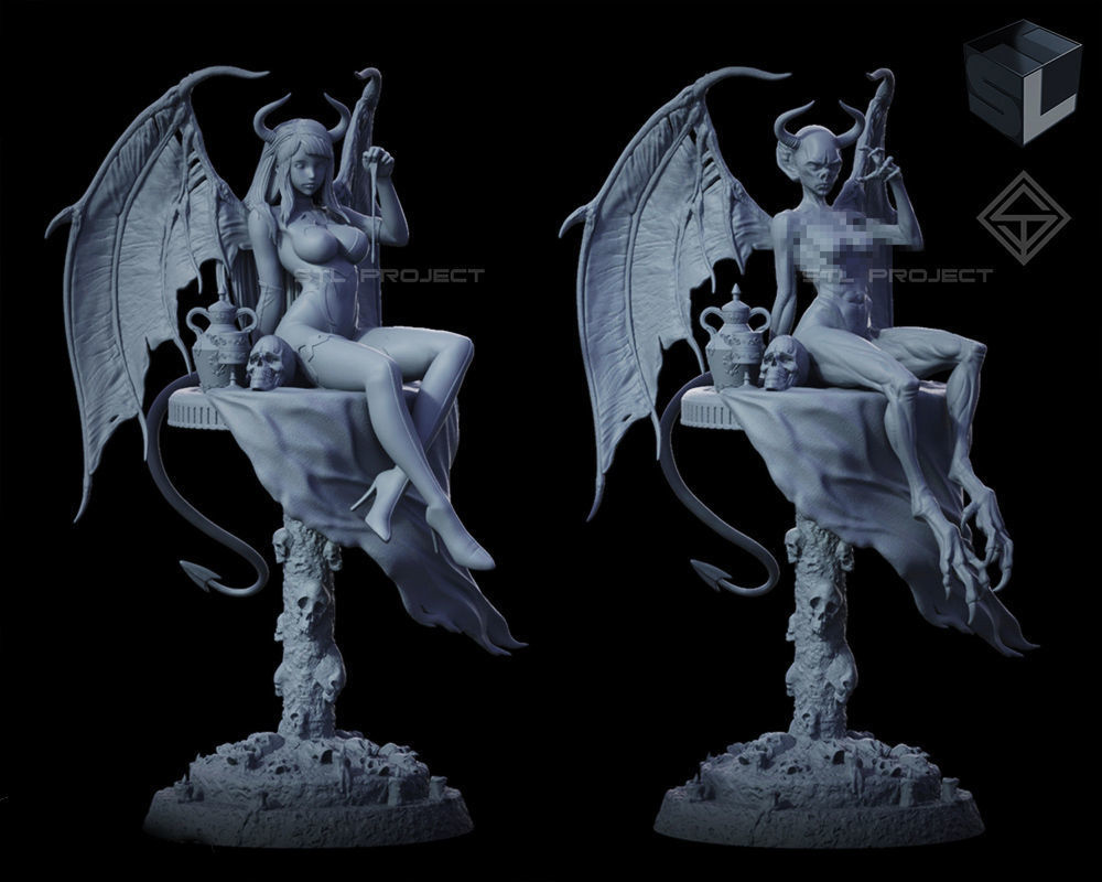 Succubus demon statue 3D print model_2