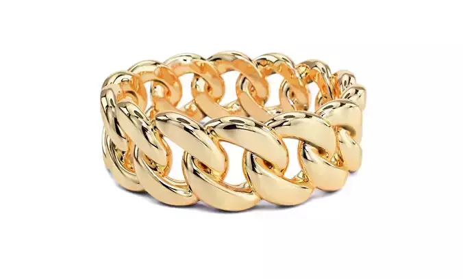 gold cuban chain ring 3D print model