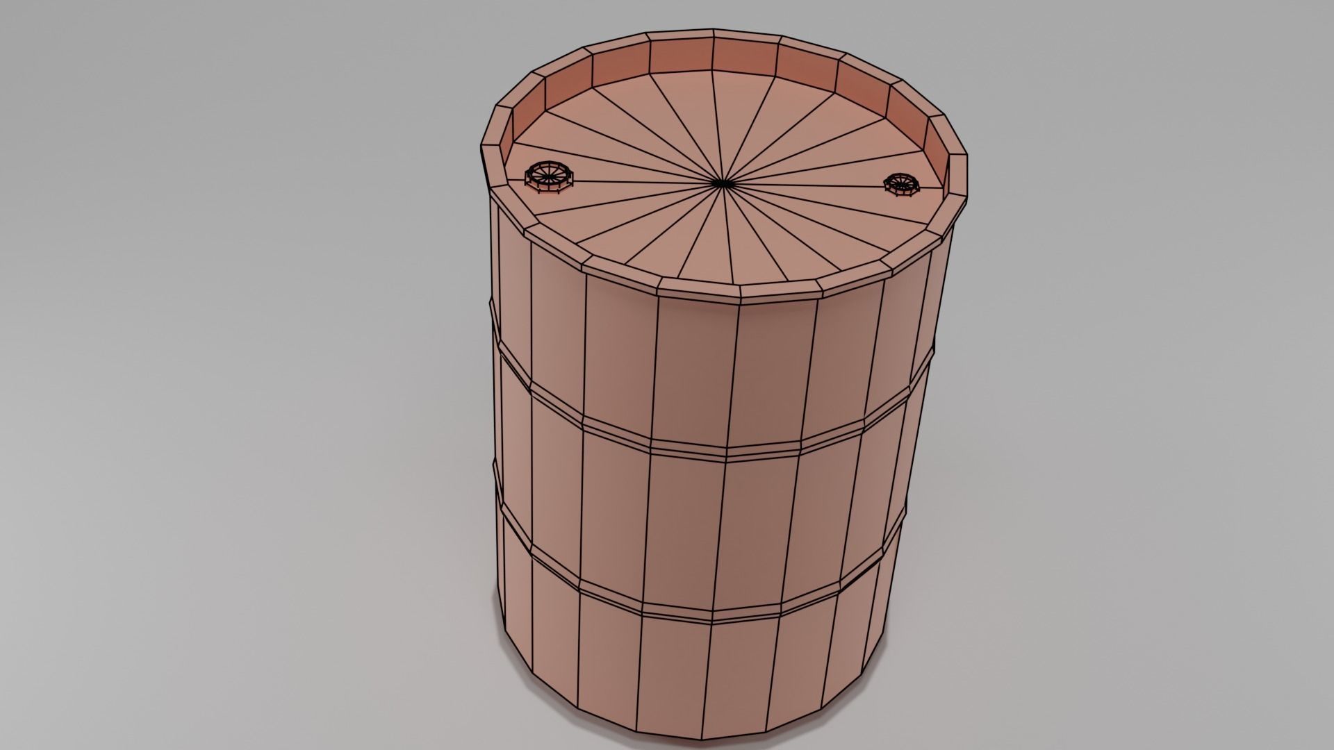 Metallic dirty barrel PBR Low-poly 3D model_2