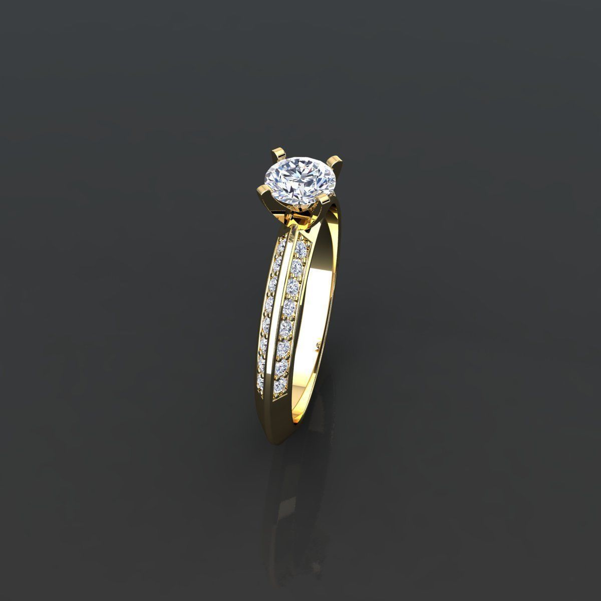 Solitaire Ring 3D print model_5