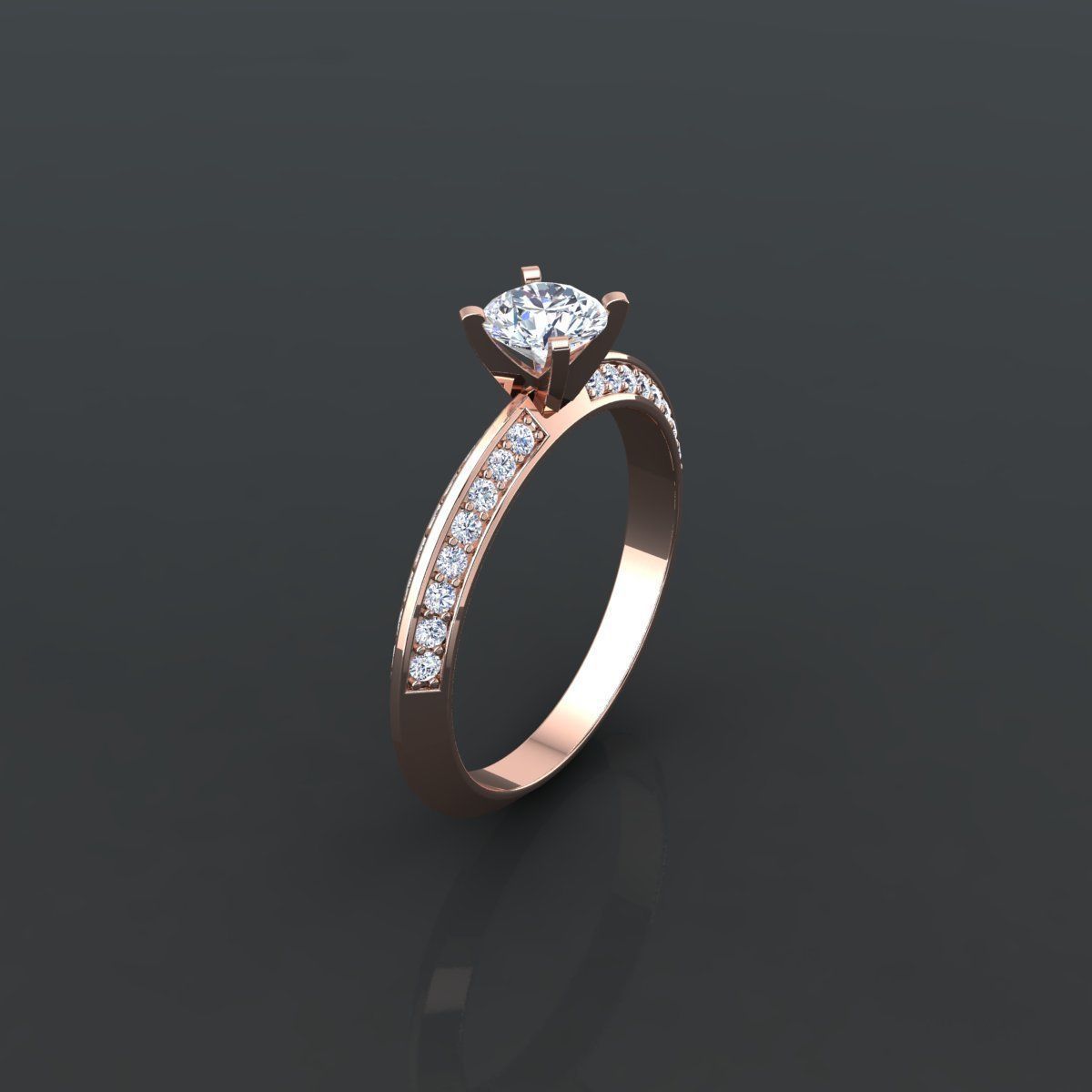 Solitaire Ring 3D print model_2