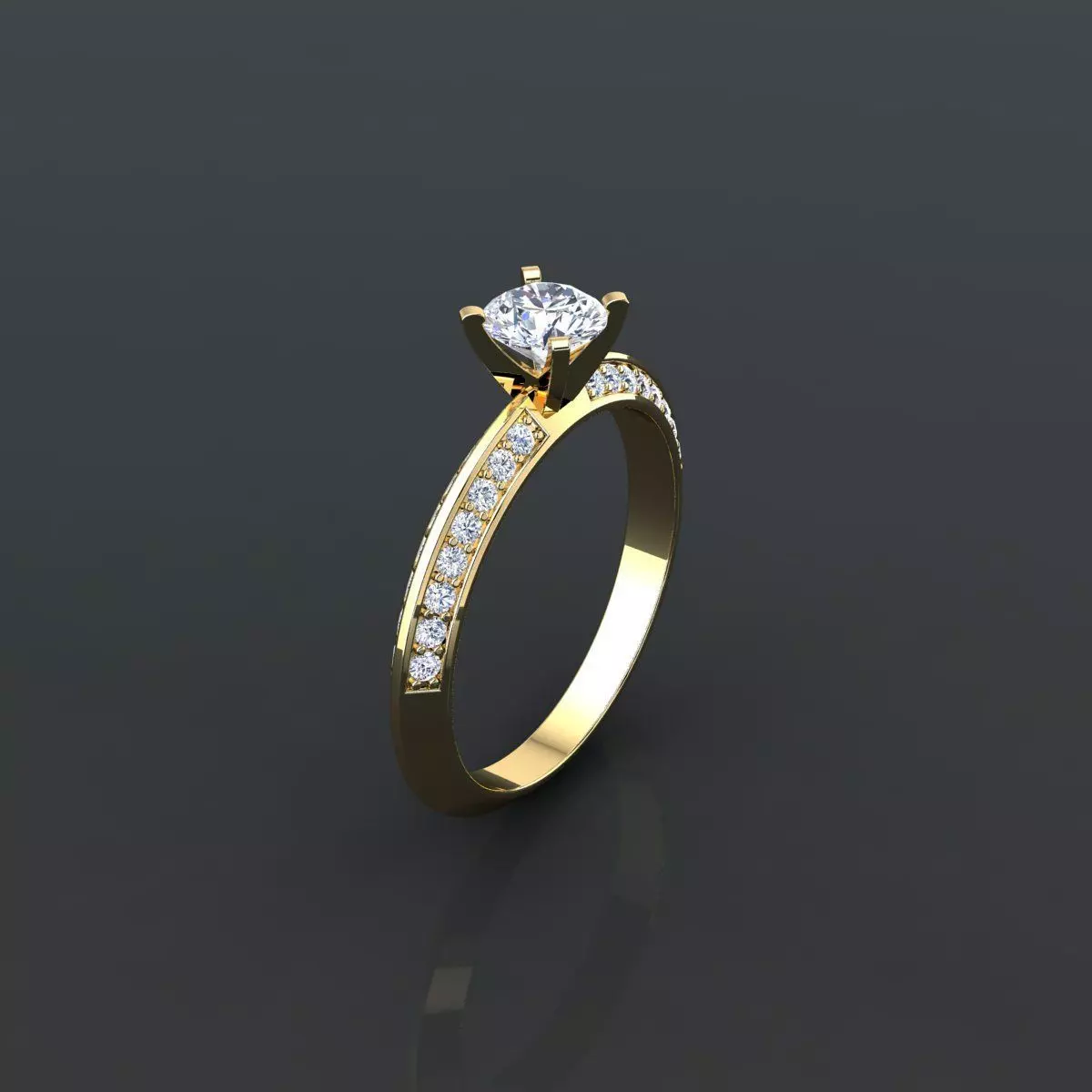 Solitaire Ring 3D print model_0