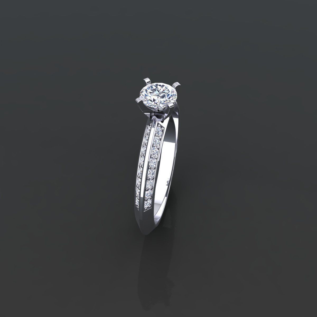Solitaire Ring 3D print model_7