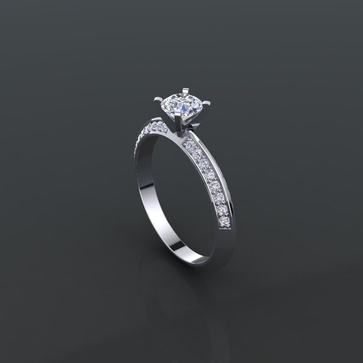 Solitaire Ring 3D print model_12