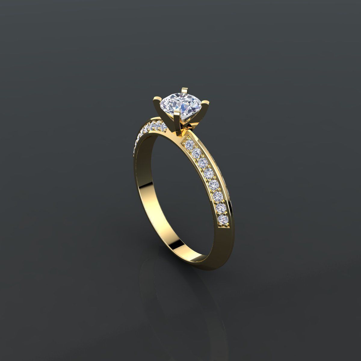 Solitaire Ring 3D print model_11