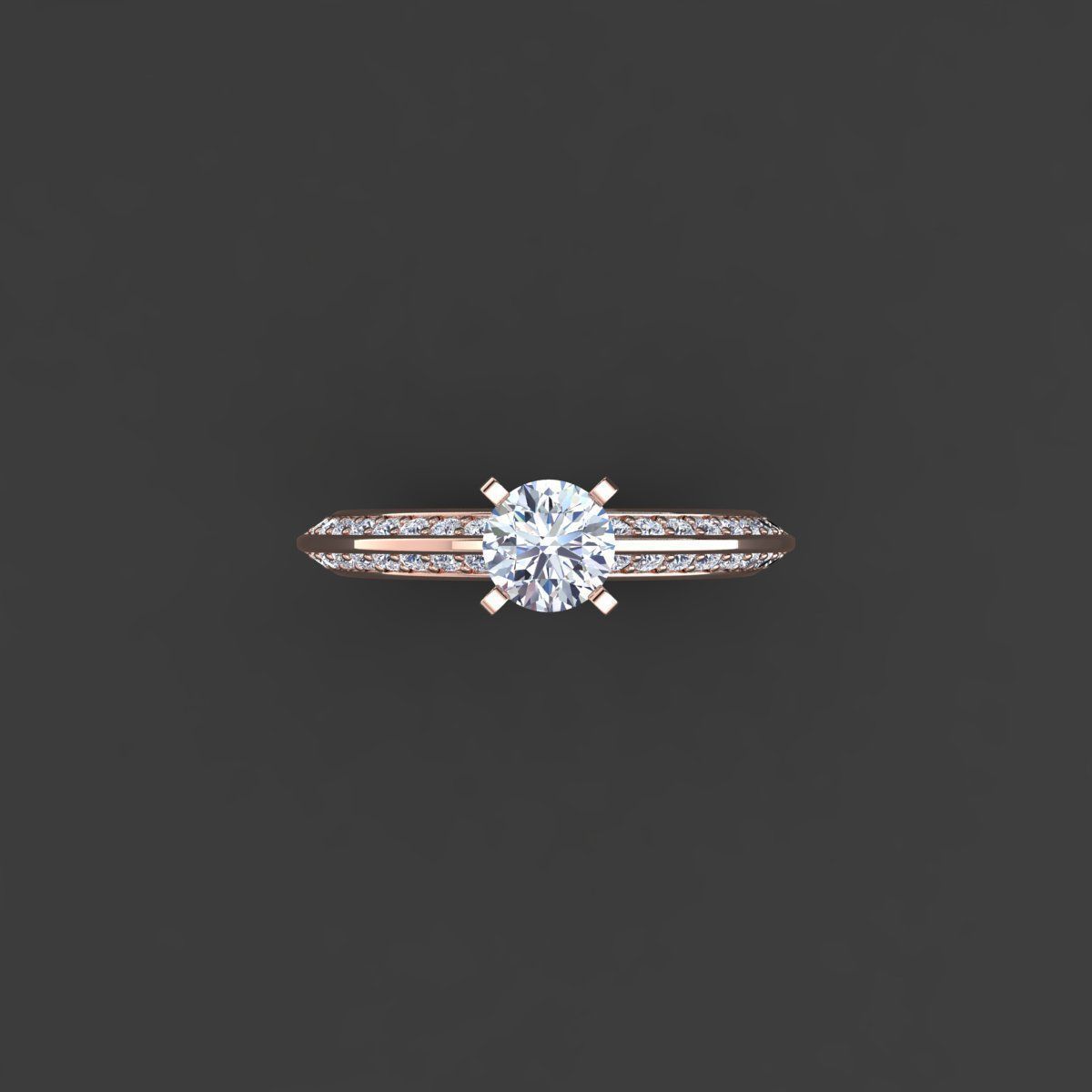 Solitaire Ring 3D print model_9