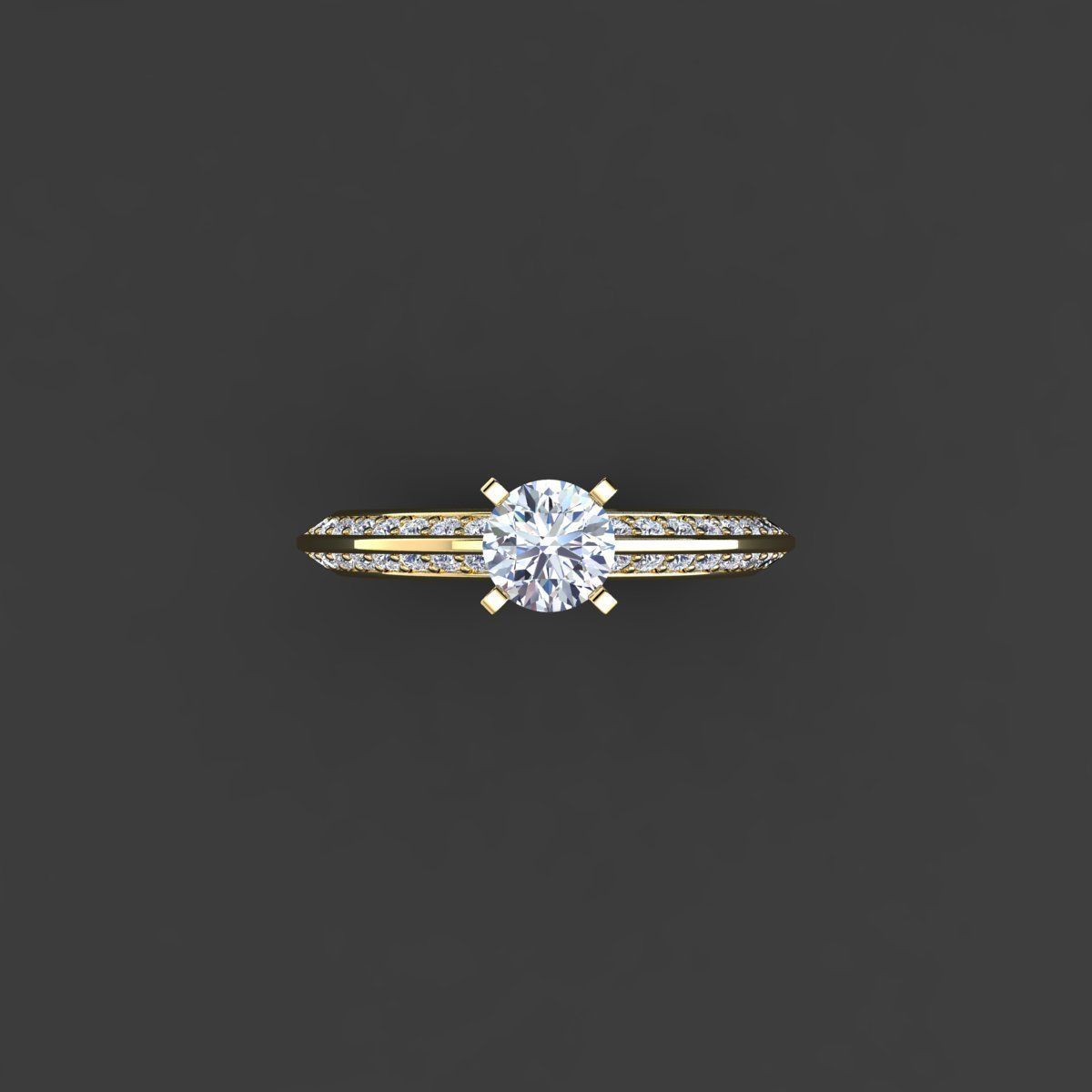 Solitaire Ring 3D print model_8