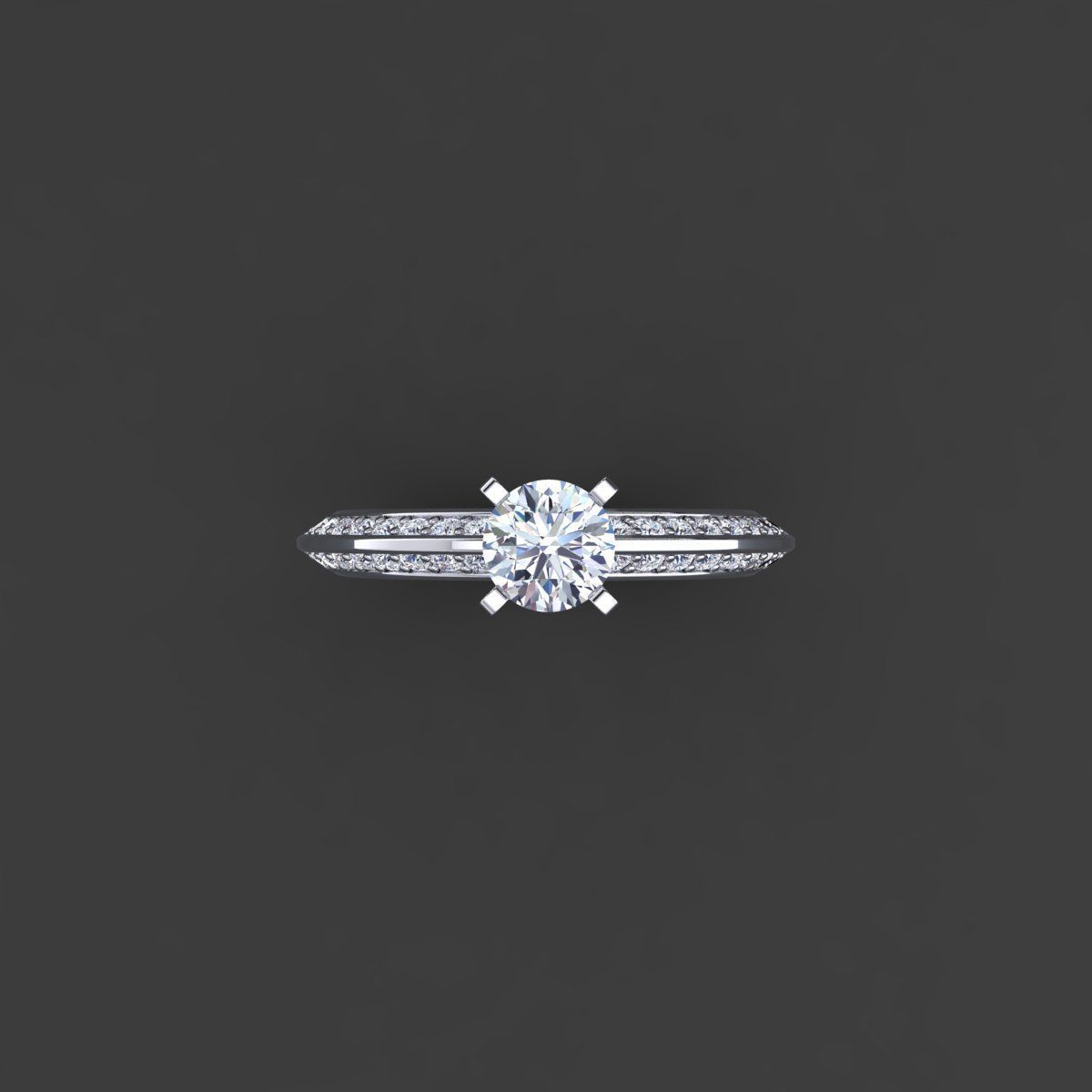 Solitaire Ring 3D print model_10