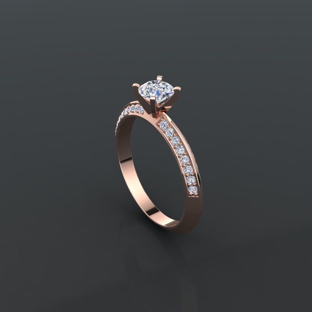 Solitaire Ring 3D print model_3