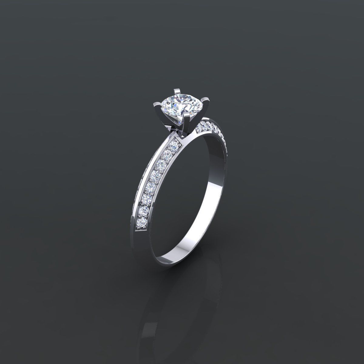 Solitaire Ring 3D print model_1