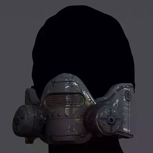 Gas mask helmet 3d model scifi Low-poly Low-poly 3D