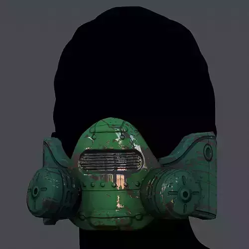 Gas mask helmet 3d model scifi Low-poly Low-poly 3D