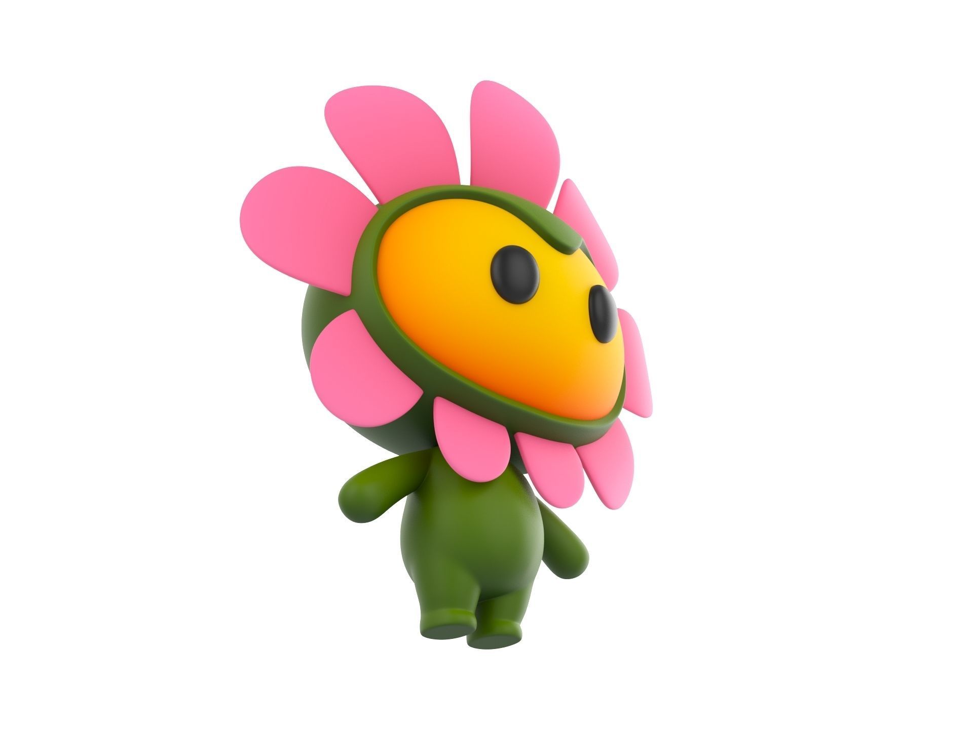 Character071 Flower Mascot 3D model_2