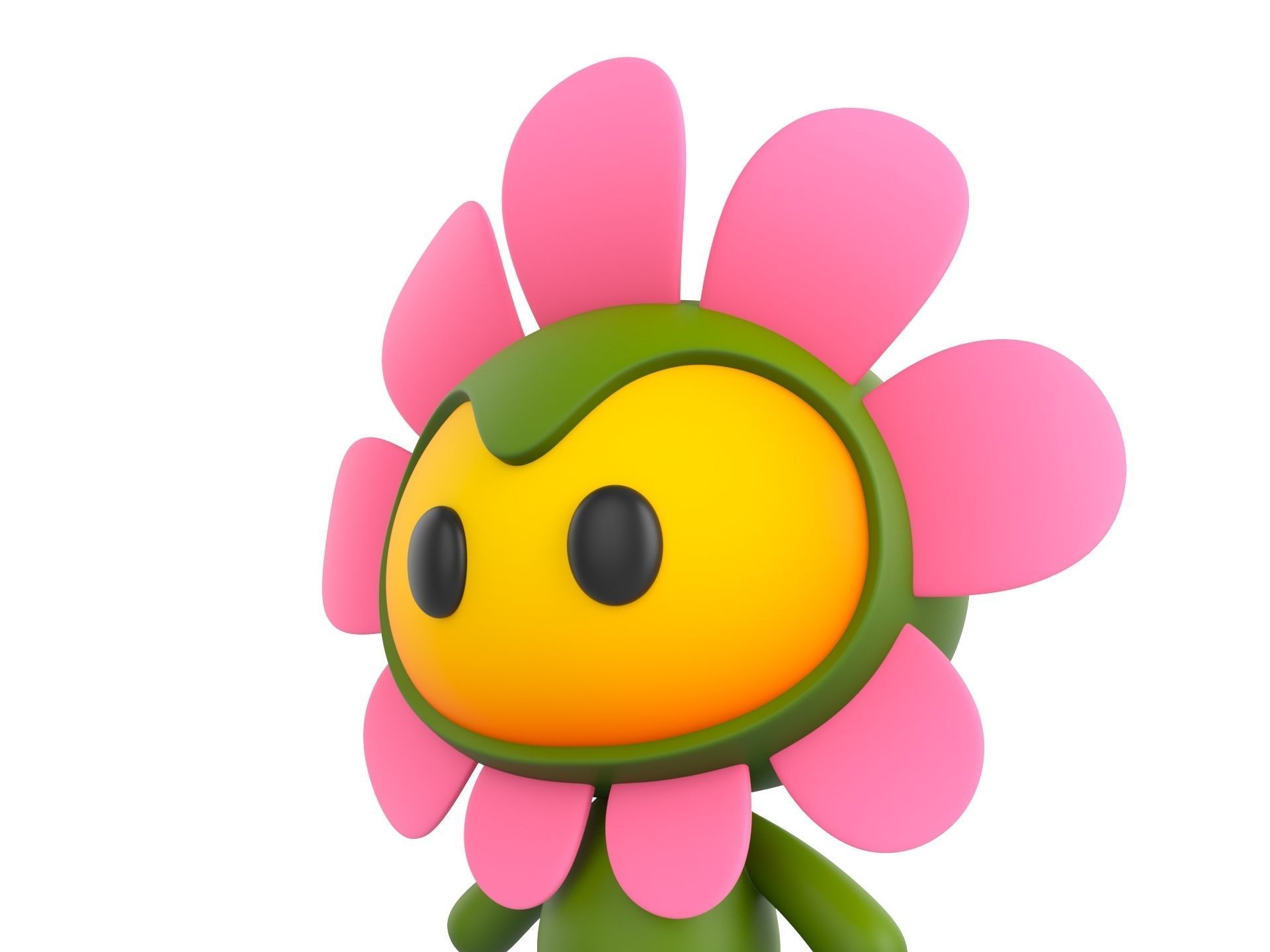 Character071 Flower Mascot 3D model_8