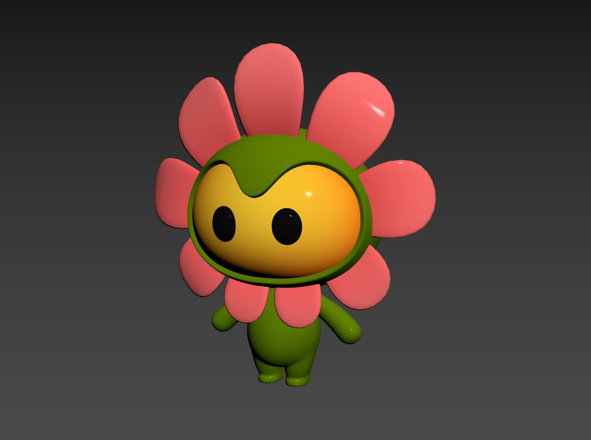 Character071 Flower Mascot 3D model_11