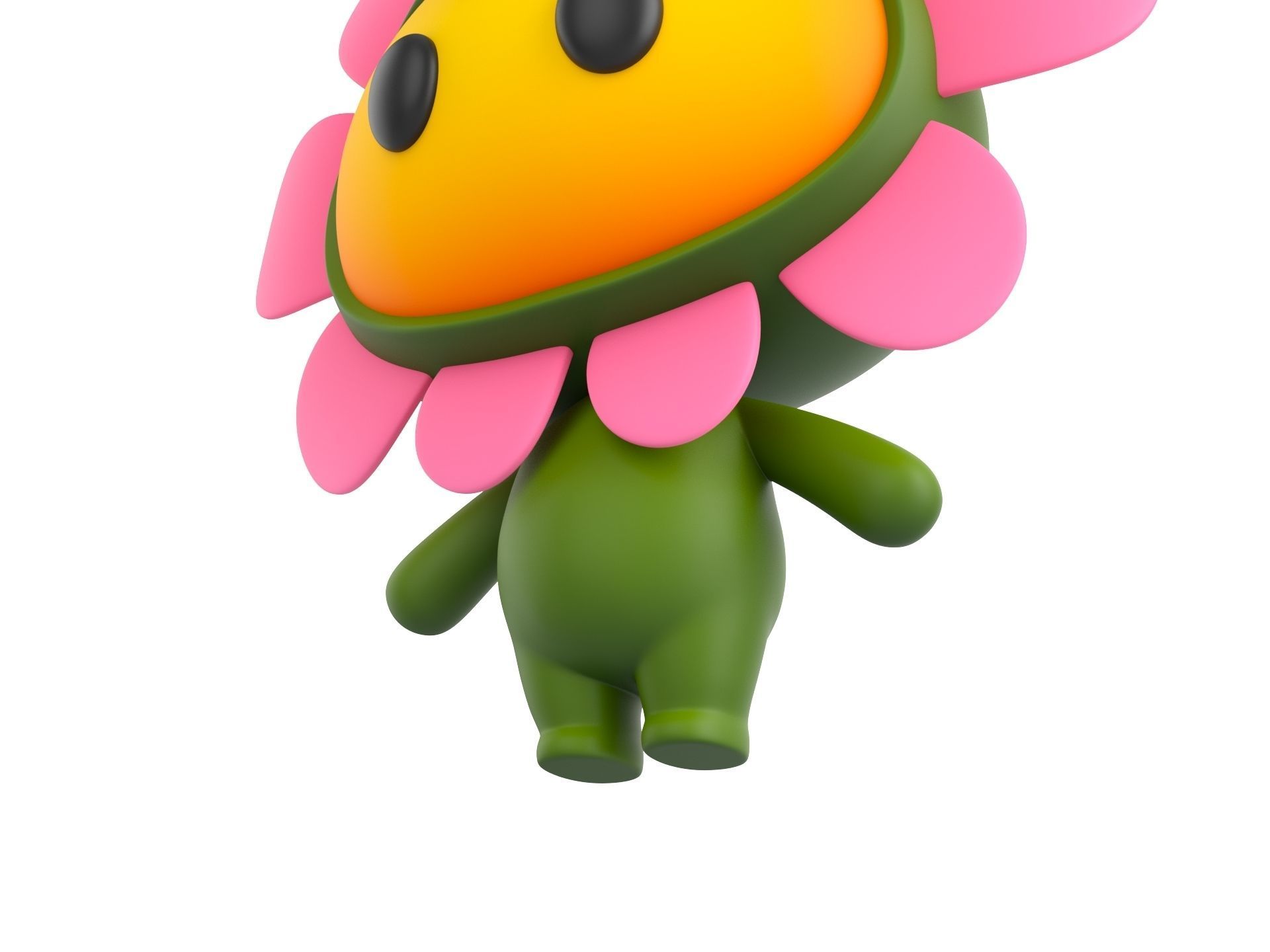 Character071 Flower Mascot 3D model_9