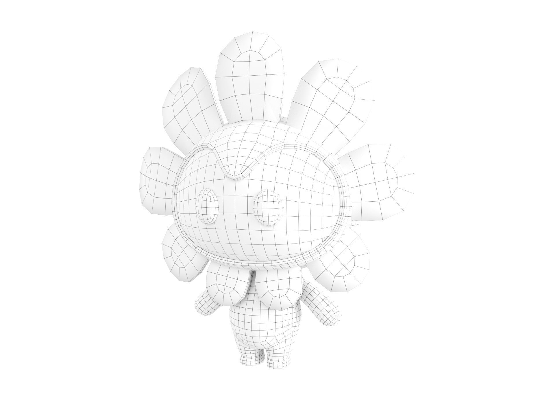 Character071 Flower Mascot 3D model_10