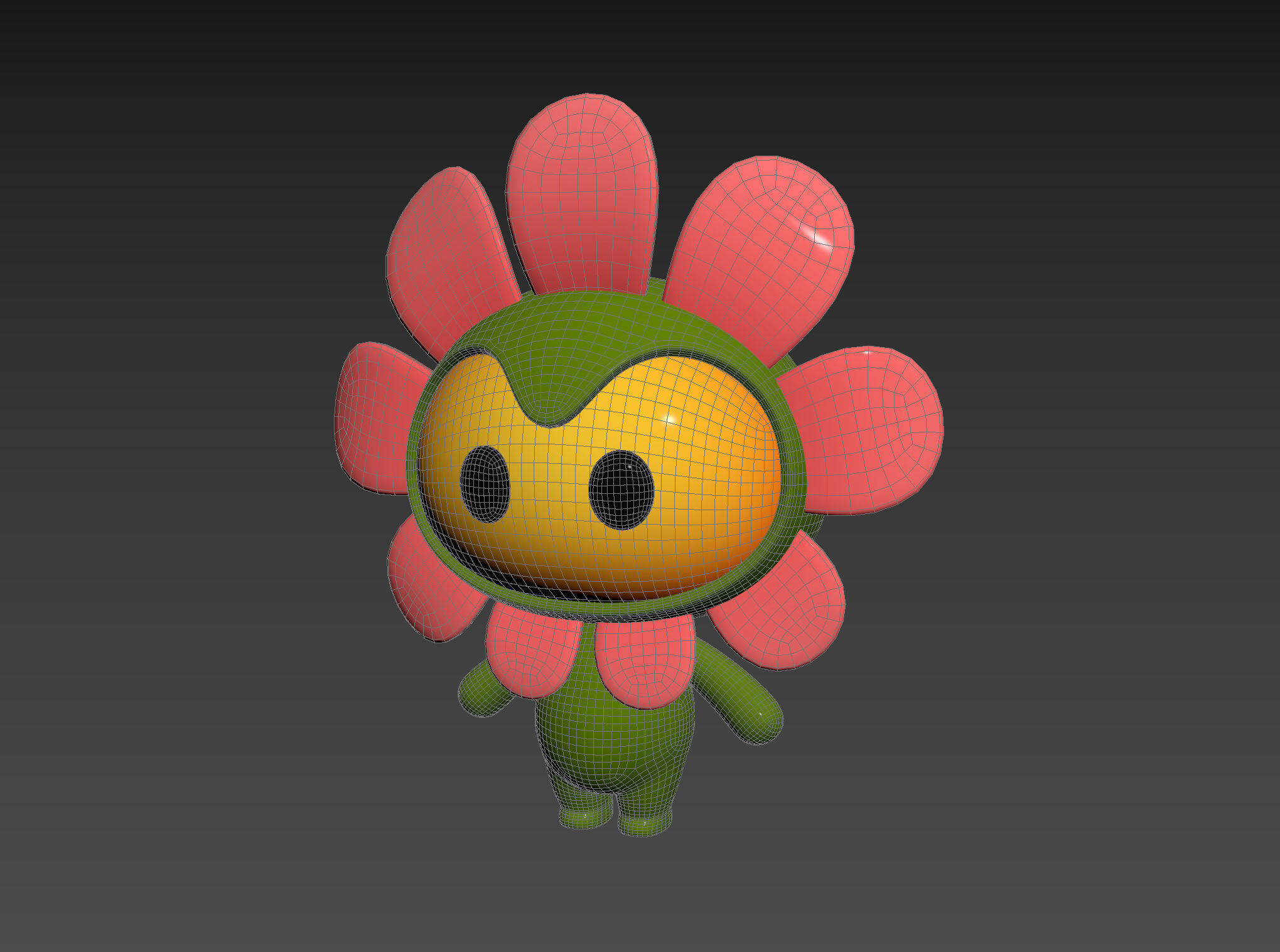 Character071 Flower Mascot 3D model_13
