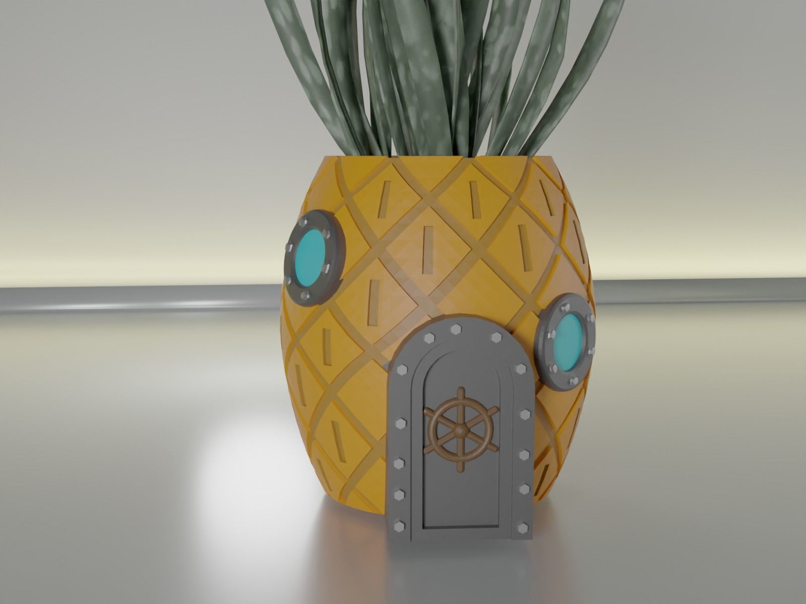 succulent plant pot 21 Spongebob 3D print model_2