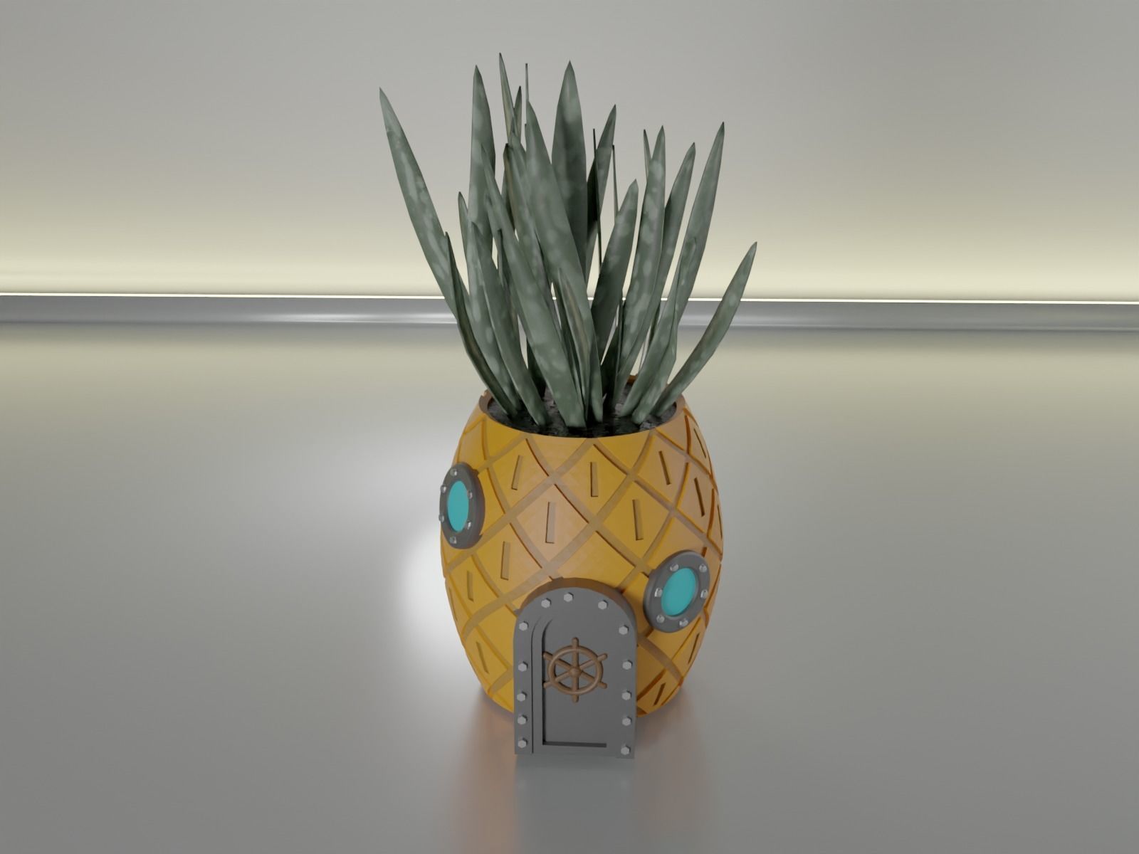 succulent plant pot 21 Spongebob 3D print model_20