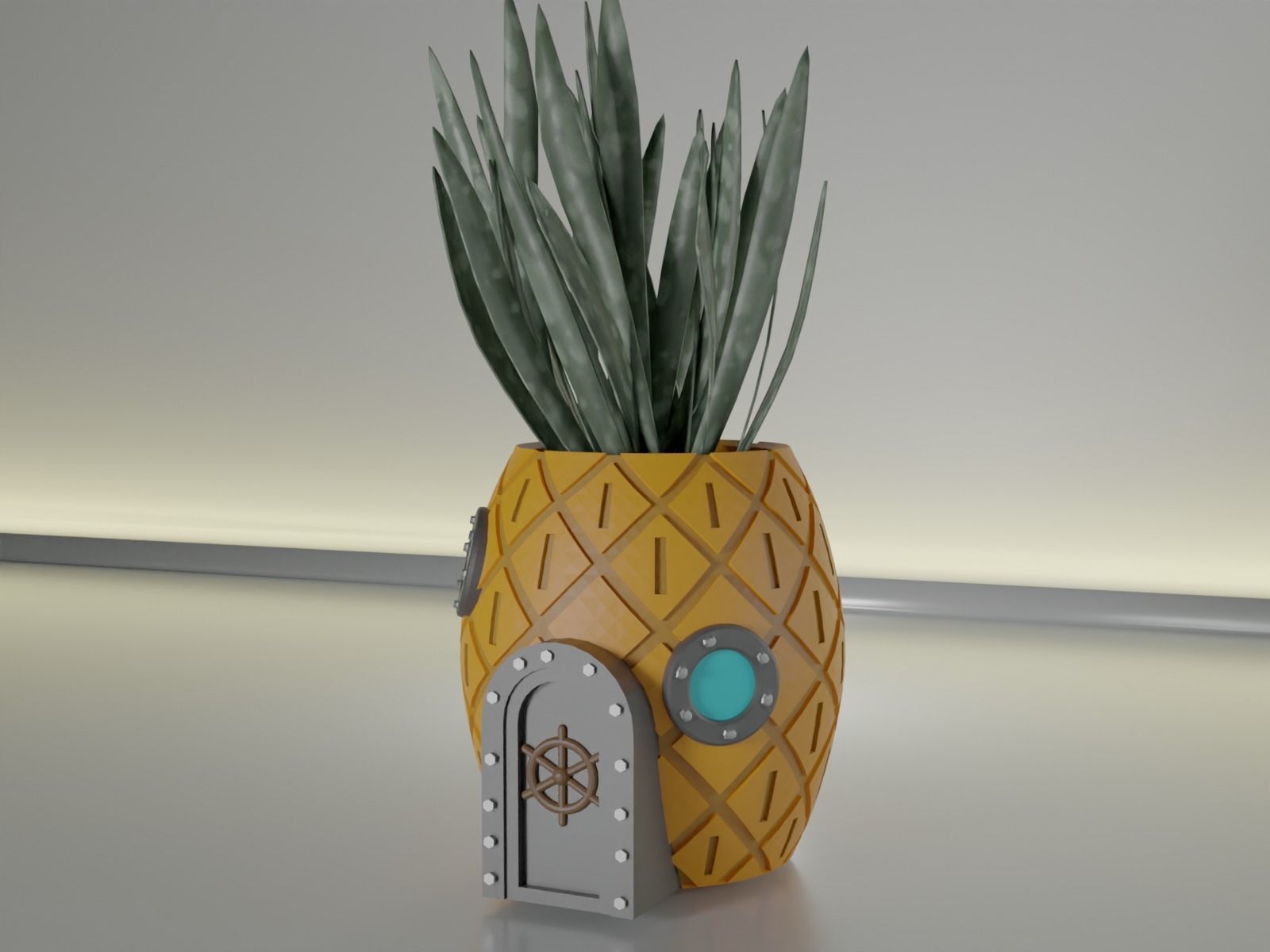 succulent plant pot 21 Spongebob 3D print model_4