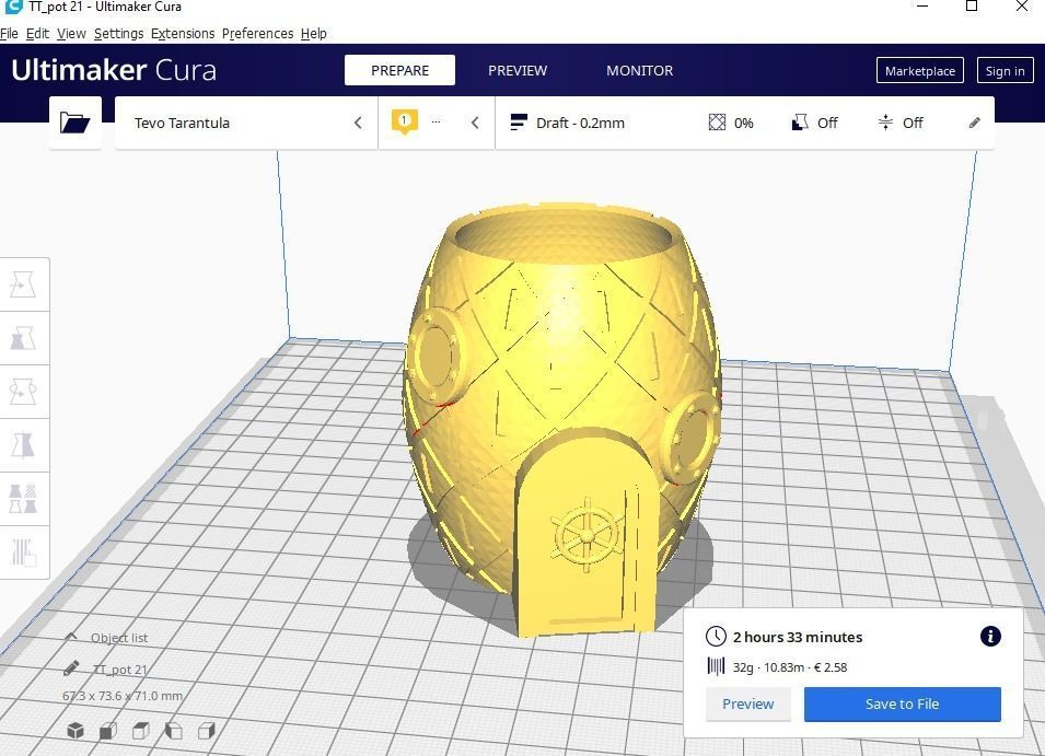 succulent plant pot 21 Spongebob 3D print model_1