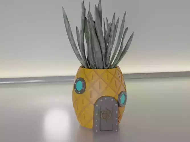 succulent plant pot 21 Spongebob 3D print model
