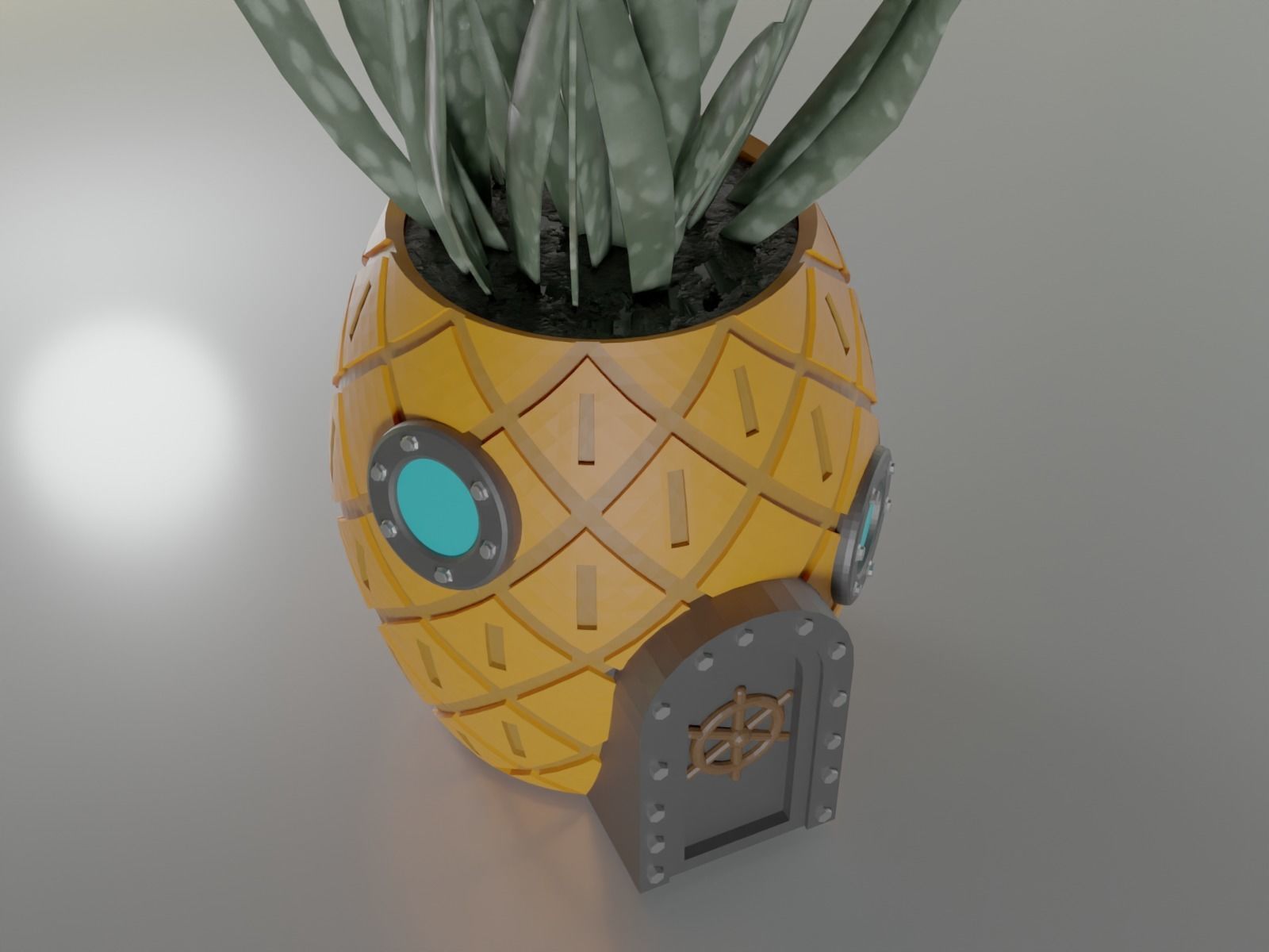 succulent plant pot 21 Spongebob 3D print model_7