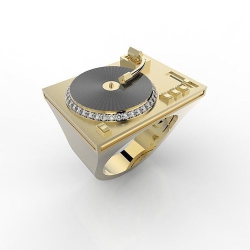 Ring Vinyl Glass with Diamonds 3D print model