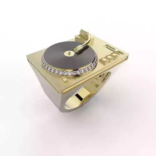 Ring Vinyl Glass with Diamonds