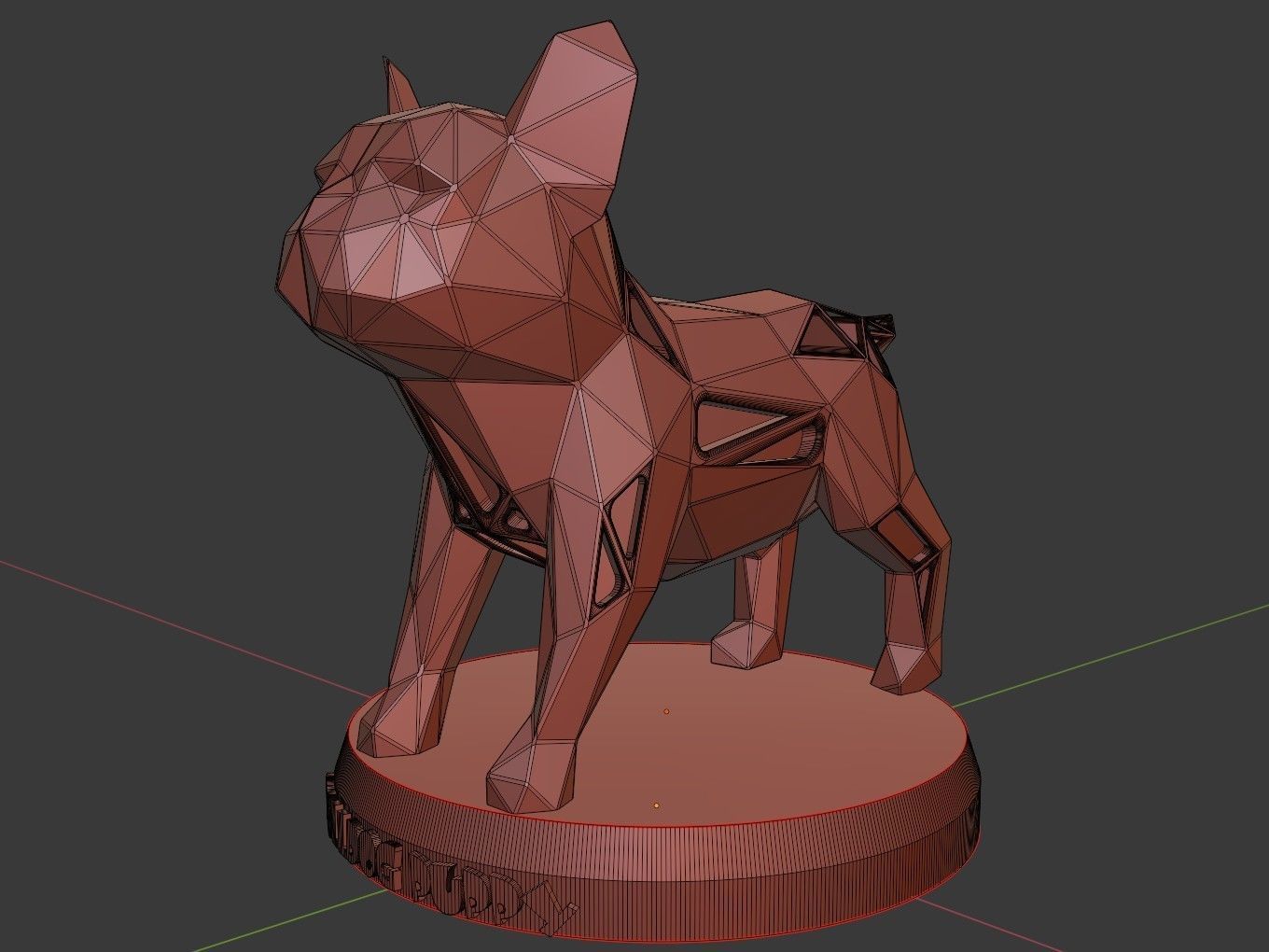 Voronoi Bulldog Puppy 3D print model_11