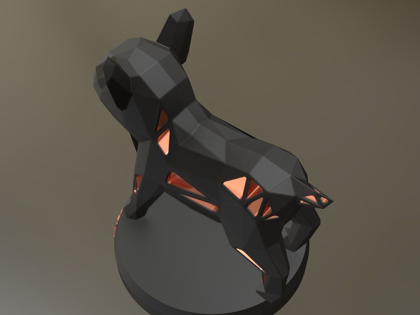 Voronoi Bulldog Puppy 3D print model_3