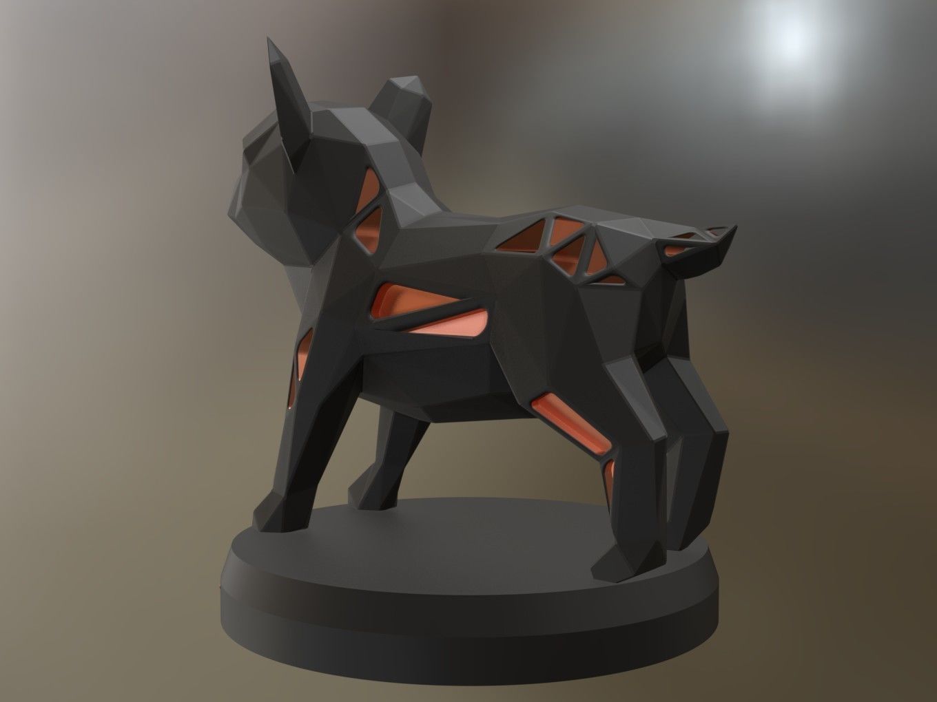 Voronoi Bulldog Puppy 3D print model_2