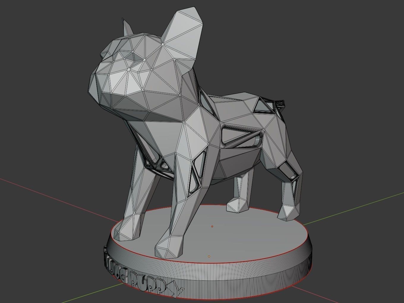 Voronoi Bulldog Puppy 3D print model_10