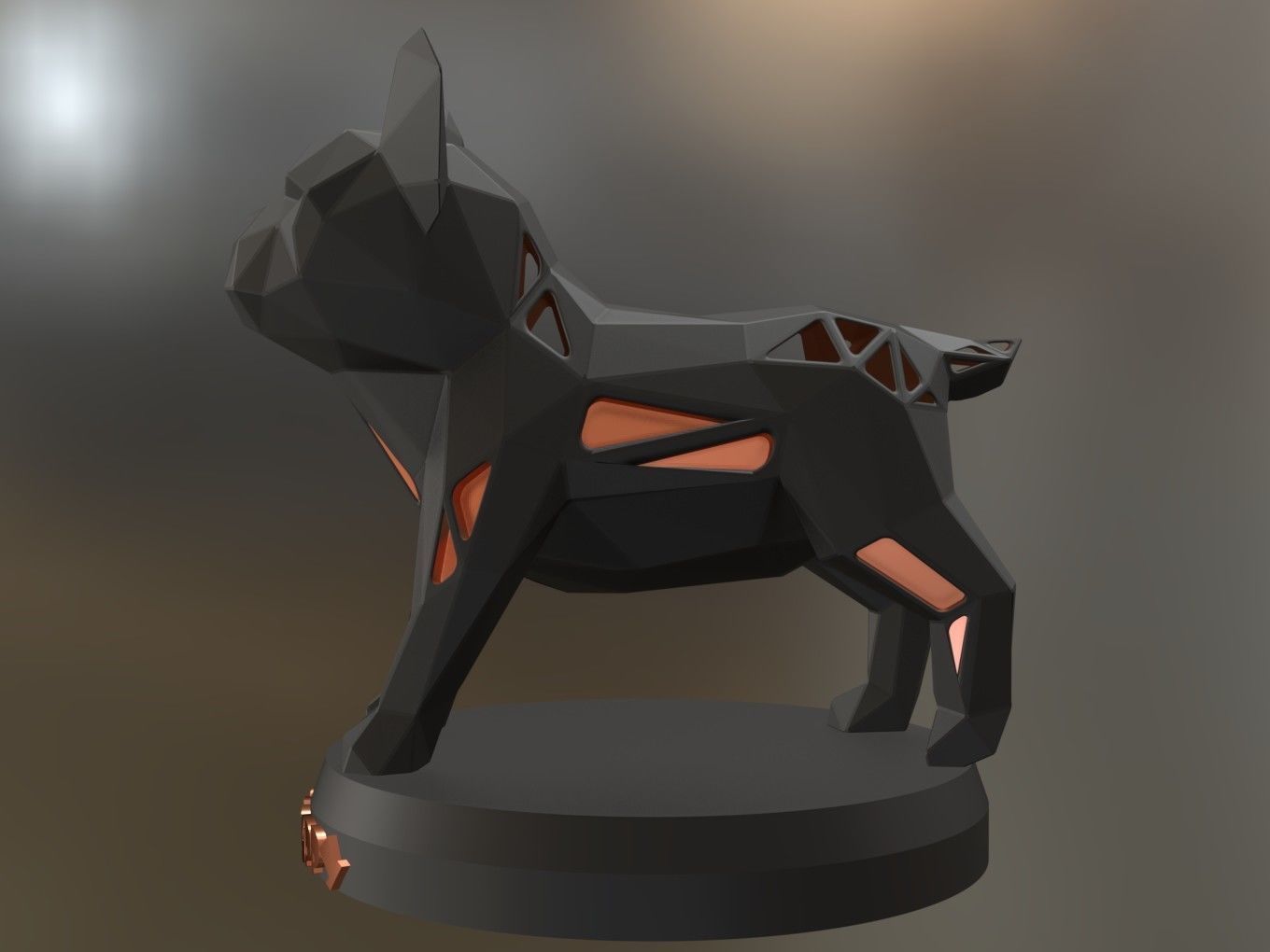 Voronoi Bulldog Puppy 3D print model_1