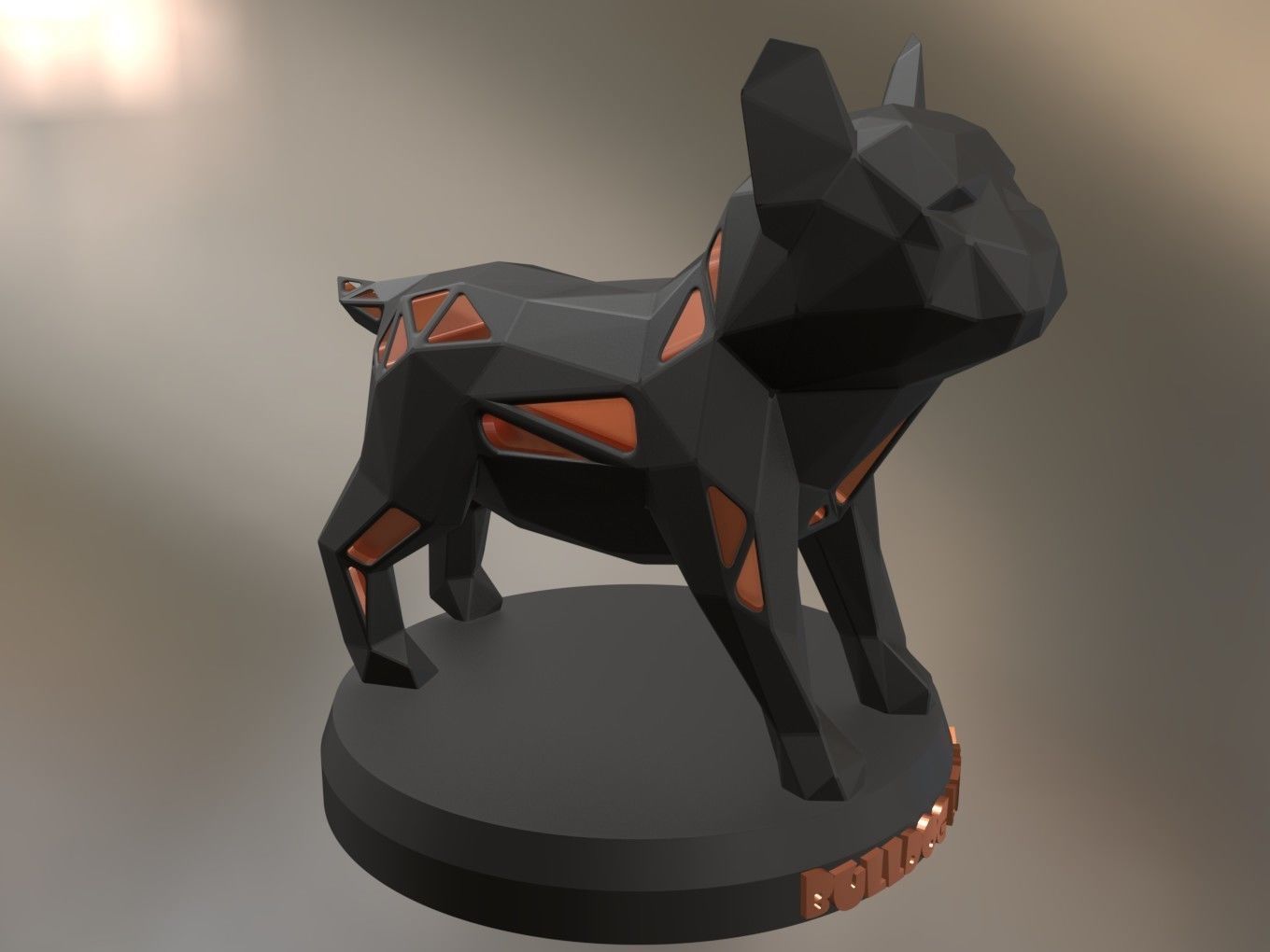 Voronoi Bulldog Puppy 3D print model_5