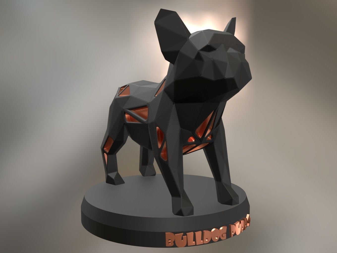 Voronoi Bulldog Puppy 3D print model_6