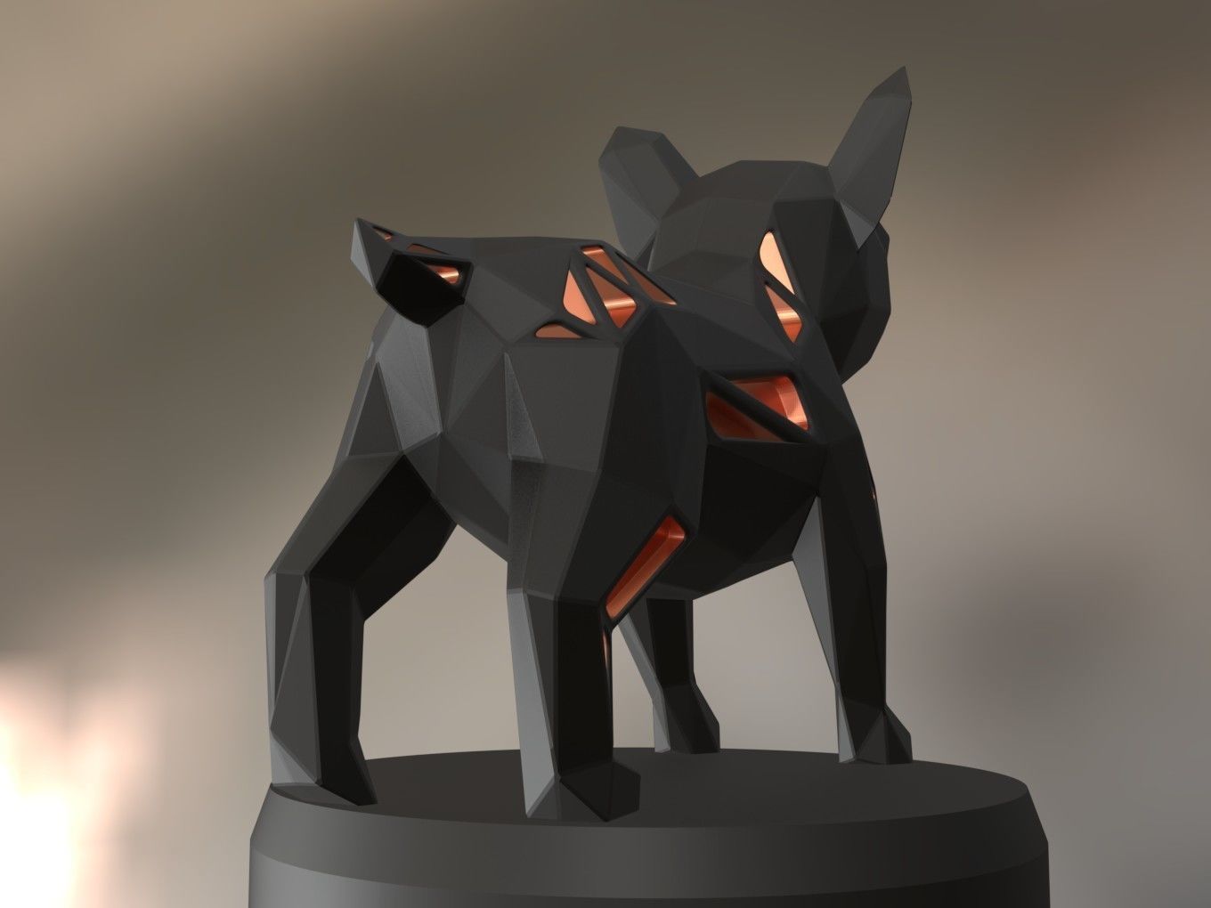 Voronoi Bulldog Puppy 3D print model_4