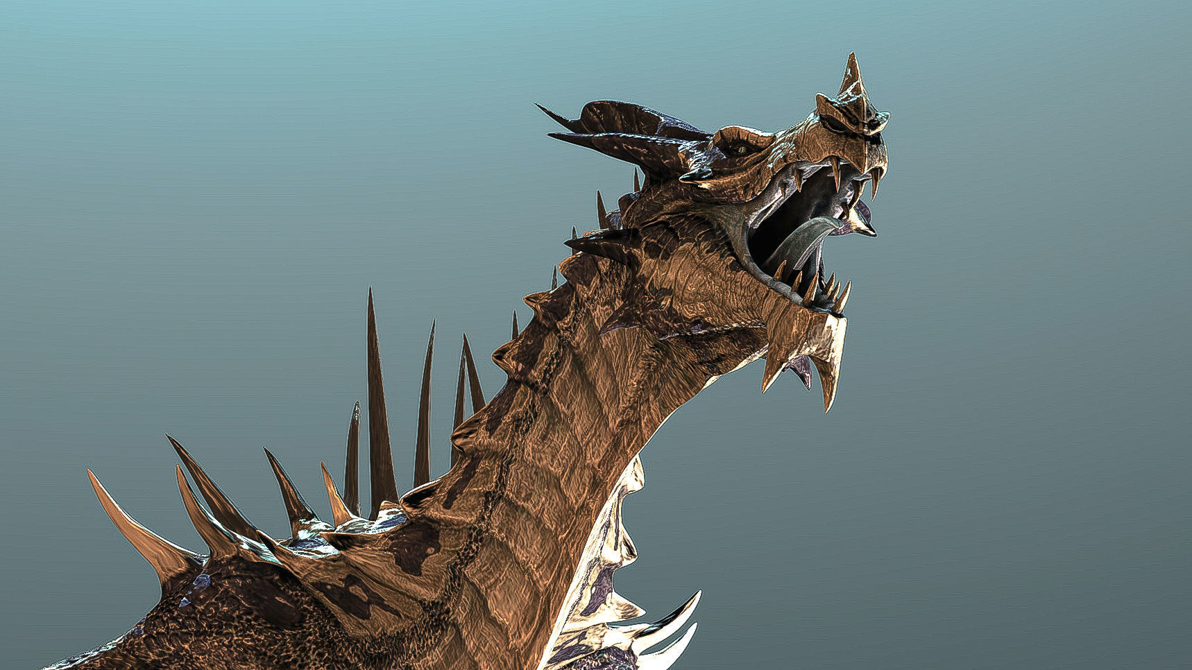 Dragon with spikes Low-poly 3D model_1