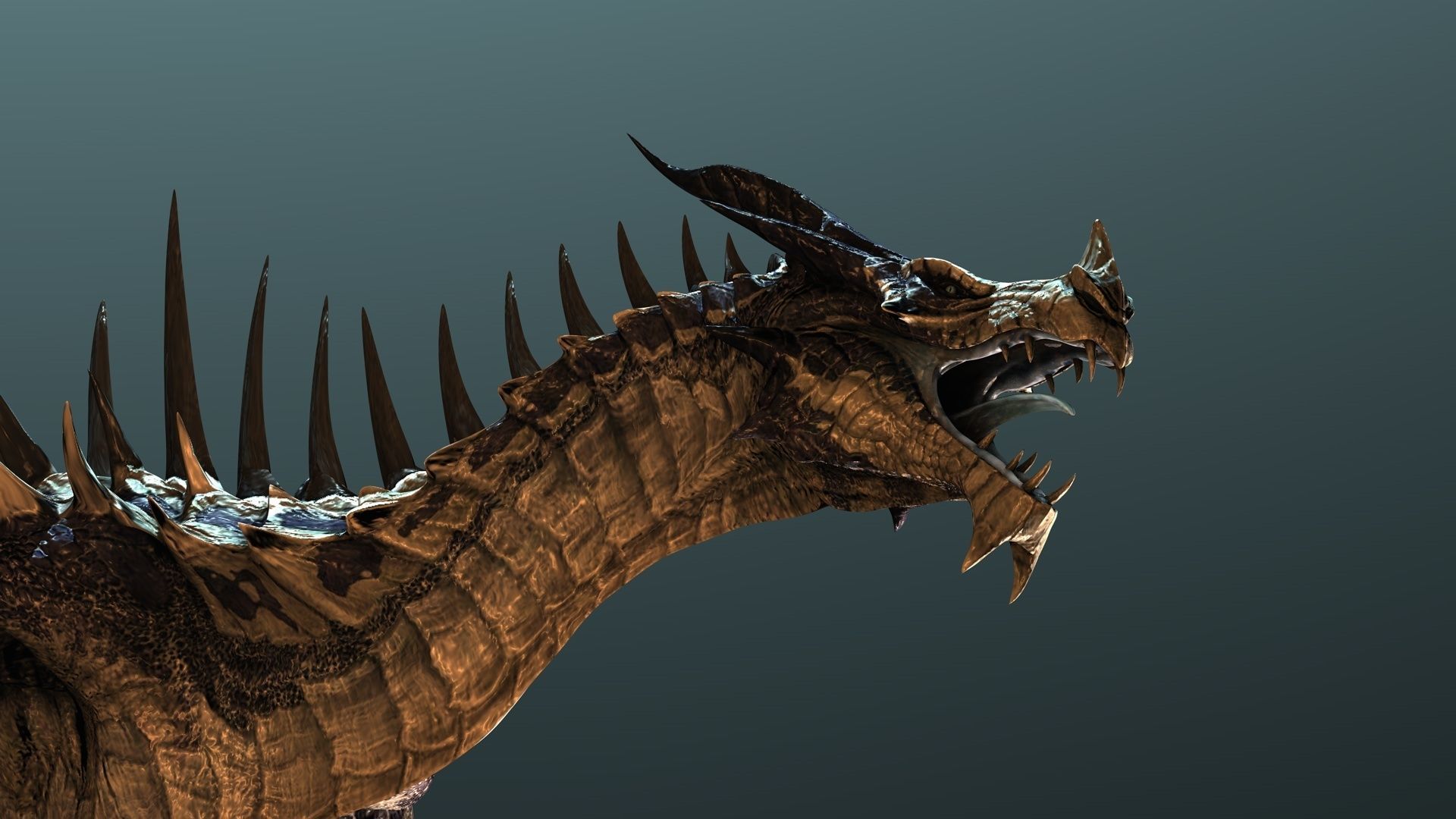 Dragon with spikes Low-poly 3D model_6
