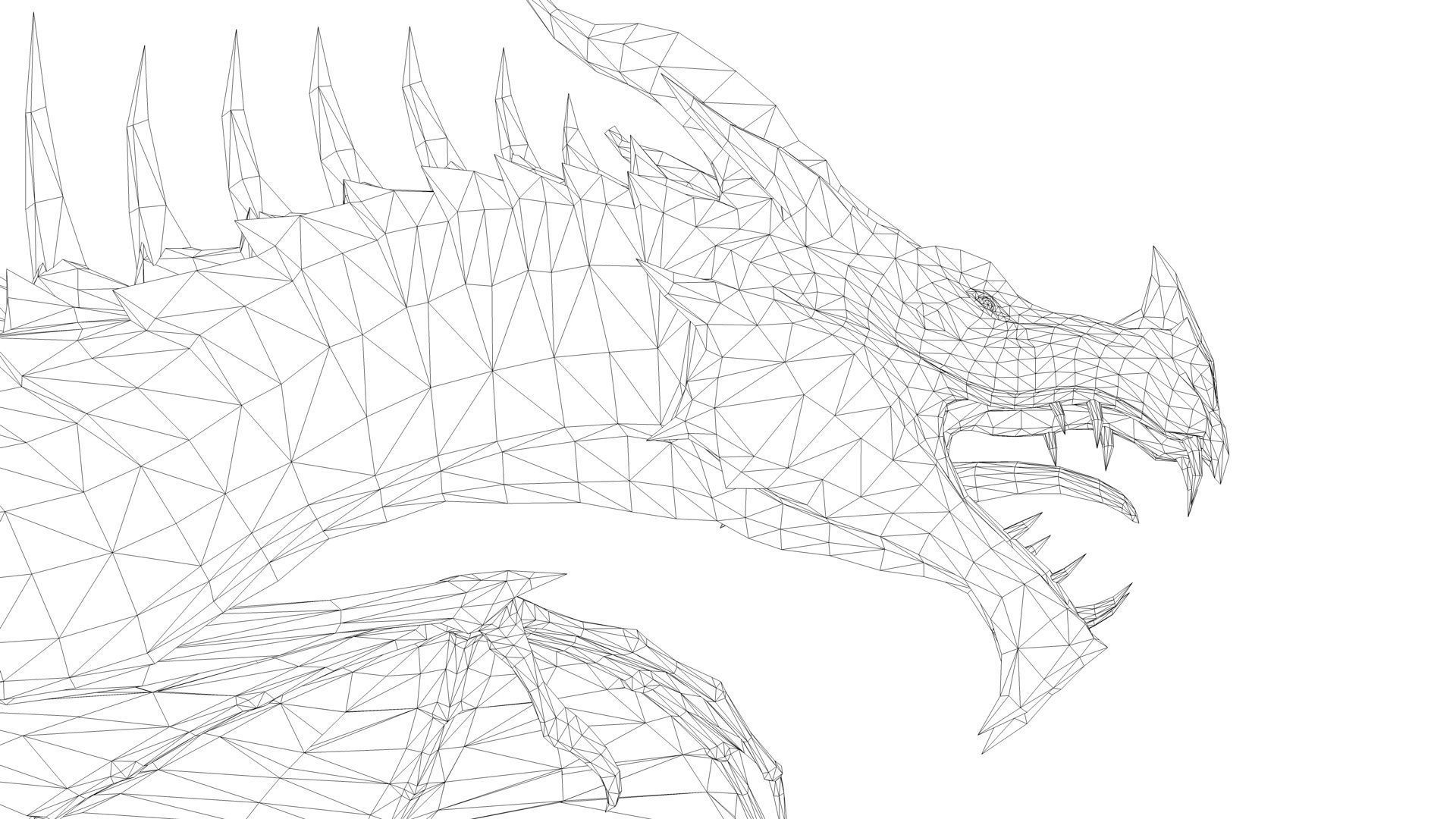Dragon with spikes Low-poly 3D model_5